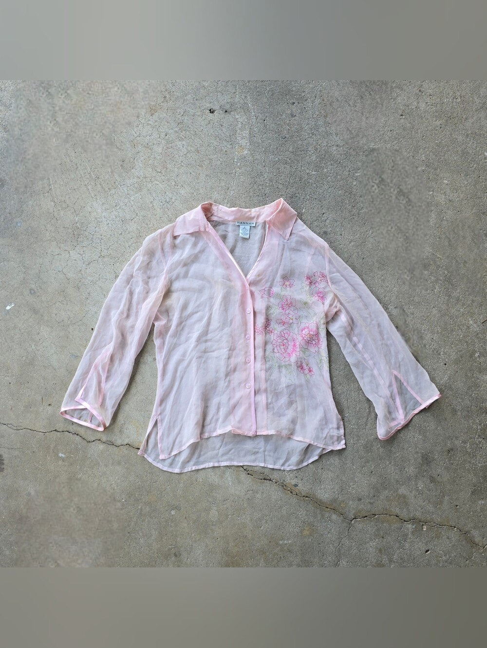 vtg y2k beaded silk floral fairy top